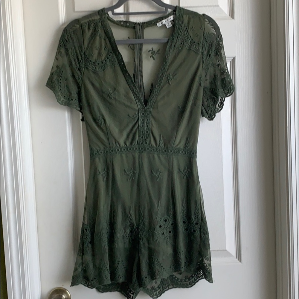Olive lace Romper